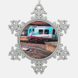 Adorno De Peltre Tipo Copo De Nieve Tren azul claro