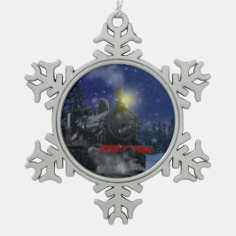 Adorno De Peltre Tipo Copo De Nieve Tren de Navidad en la nieve