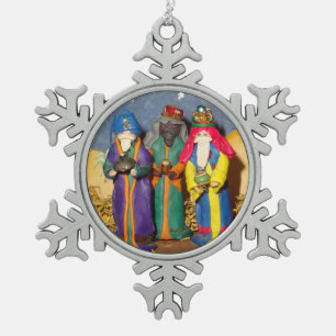 Adorno De Peltre Tipo Copo De Nieve Tres reyes con regalos para los navidades del bebé