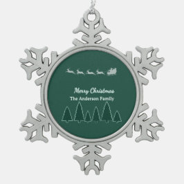 Adorno De Peltre Tipo Copo De Nieve Trineo de Navidad Familia Copo de Nieve Resplandor