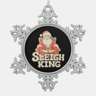 Adorno De Peltre Tipo Copo De Nieve Trono del Rey Trineo de Santa Navidad Xmas Fiesta