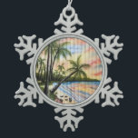 ADORNO DE PELTRE TIPO COPO DE NIEVE TROPICAL PALM TREES BEACH BLINDS<br><div class="desc">TROPICAL PALM TREES BEACH BLINDS</div>