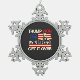 Adorno De Peltre Tipo Copo De Nieve Trump ganó nosotros, la gente, recuperamos la inse
