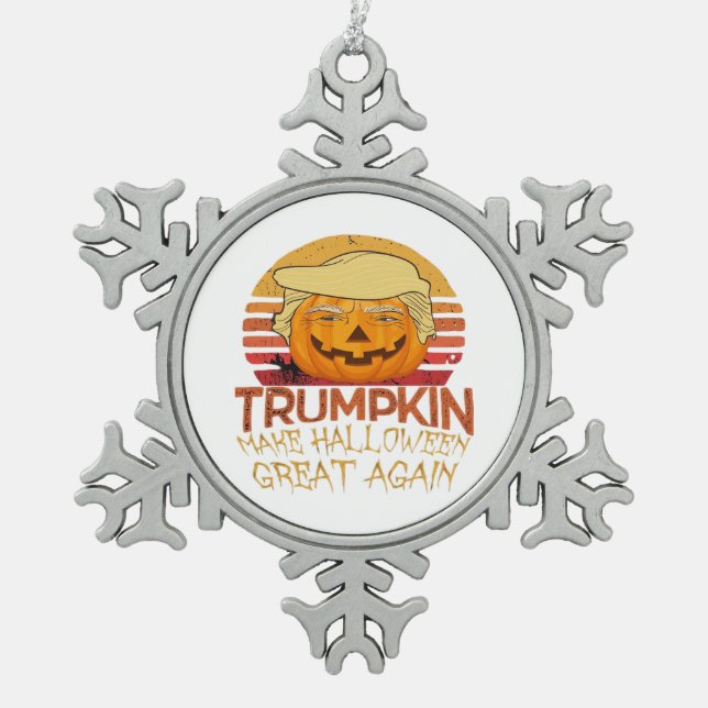 Adorno De Peltre Tipo Copo De Nieve Trumpkin Halloween Funny Classic (Anverso)
