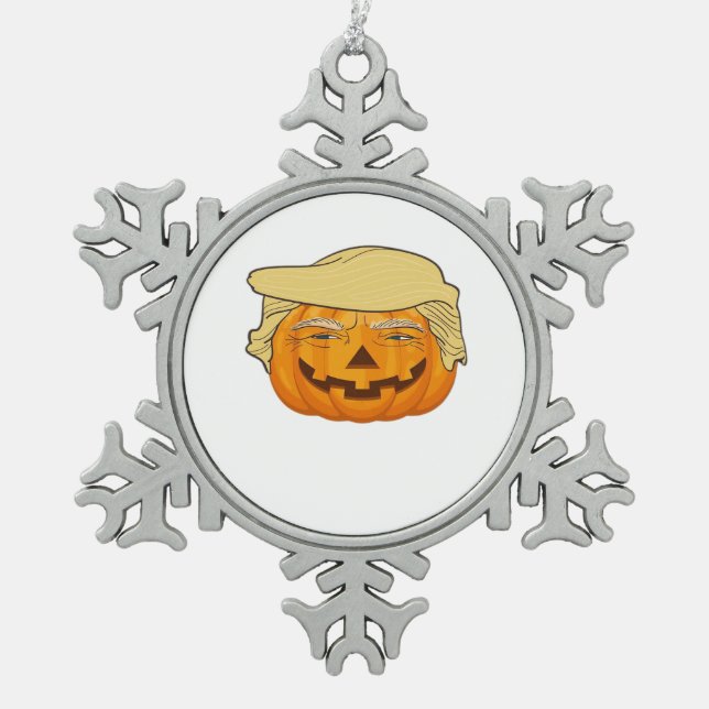 Adorno De Peltre Tipo Copo De Nieve Trumpkin Halloween Funny Classic - Ranura básica d (Anverso)