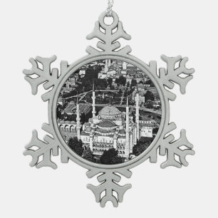 Adorno De Peltre Tipo Copo De Nieve Turquía Estambul mezquita azul vista general 1970