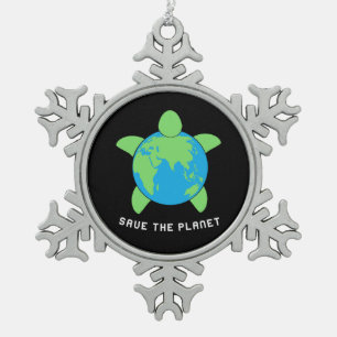 Adorno De Peltre Tipo Copo De Nieve Turtle Lover   Salvar el planeta de la tortuga