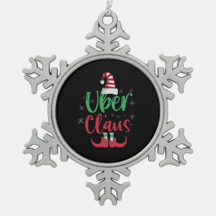 Adorno De Peltre Tipo Copo De Nieve Uber Claus Gracioso regalo de la familia Santa
