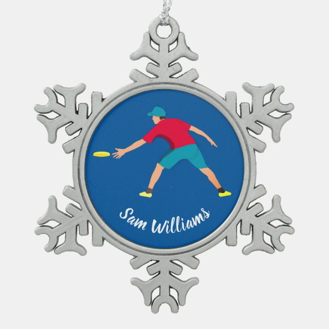 Adorno De Peltre Tipo Copo De Nieve Ultimate Frisbee (Anverso)