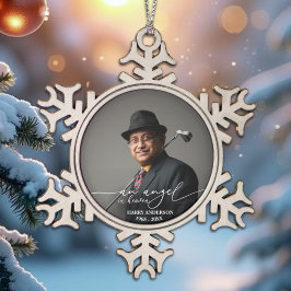 Adorno De Peltre Tipo Copo De Nieve Un ángel en el cielo, foto conmemorativa en blanco