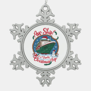 Adorno De Peltre Tipo Copo De Nieve Un barco que es un viaje en crucero para Navidades