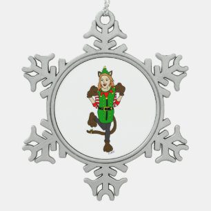 Adorno De Peltre Tipo Copo De Nieve una gatita de Navidad Copo de nieve Christm