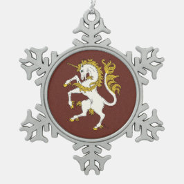 Adorno De Peltre Tipo Copo De Nieve Unicorn Rampant