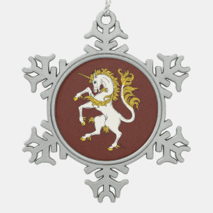 Adorno De Peltre Tipo Copo De Nieve Unicorn Rampant