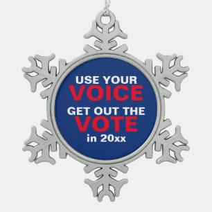 Adorno De Peltre Tipo Copo De Nieve Usa Tu Voz Para Salir Del Snowflake De Votos