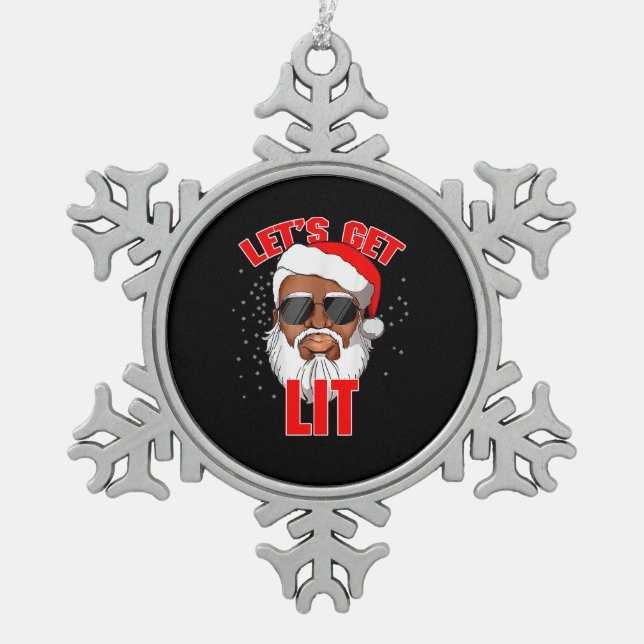 Adorno De Peltre Tipo Copo De Nieve Vamos a beber luz de Santa Hat Navidades (Anverso)