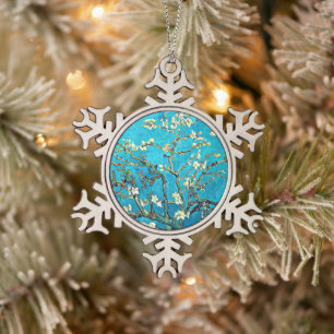 Adorno De Peltre Tipo Copo De Nieve Van Gogh: Ramas con flores de almendro