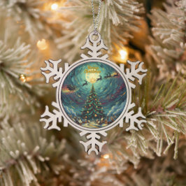 Adorno De Peltre Tipo Copo De Nieve Van Gogh Snowflake Christmas Ornament Pewter