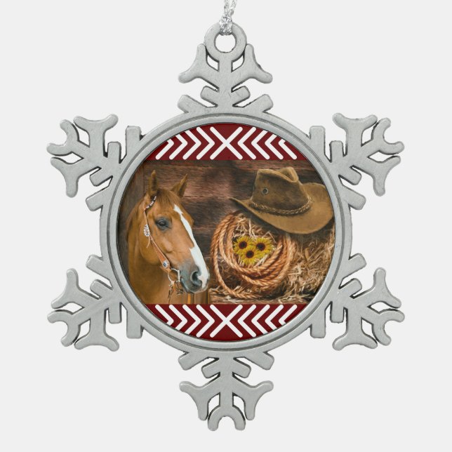 Adorno De Peltre Tipo Copo De Nieve Vaquero de caballos occidentales bota rueda de Gor (Anverso)