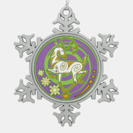 Adorno De Peltre Tipo Copo De Nieve Verde 2017/púrpura del ornamento de Navidad de