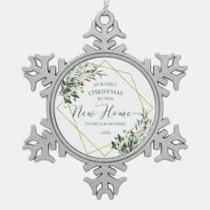 Adorno De Peltre Tipo Copo De Nieve Verde nuestro primer Navidad en nuestro nuevo hoga