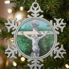 Adorno De Peltre Tipo Copo De Nieve Versículo de la Biblia Crucifijo Razón de la Tempo