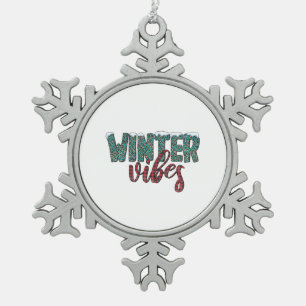 Adorno De Peltre Tipo Copo De Nieve Vibes de invierno de regalo de Navidad