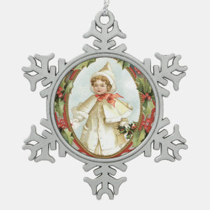 ADORNO DE PELTRE TIPO COPO DE NIEVE VINTAGE CHRISTMAS COLLAGE