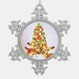Adorno De Peltre Tipo Copo De Nieve Vintage Fawns por Gumdrop Christmas Tree