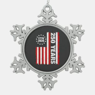 Adorno De Peltre Tipo Copo De Nieve Vintage USA Semiquincentenario 250 Aniversario