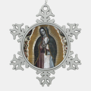 Adorno De Peltre Tipo Copo De Nieve Virgen de Guadalupe, nuestra señora