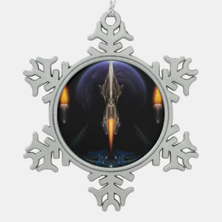 Adorno De Peltre Tipo Copo De Nieve Visión Del Ornamento Del Flight Black Pewter Snowf