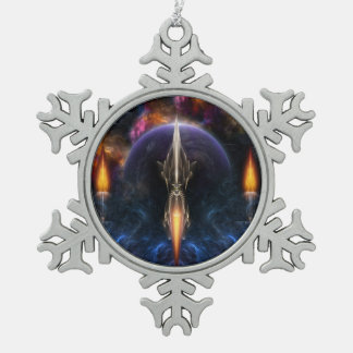 Adorno De Peltre Tipo Copo De Nieve Visión Del Ornamento Del Flight Pewter Snowflake