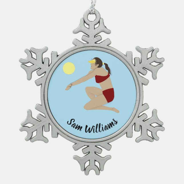 Adorno De Peltre Tipo Copo De Nieve Voleibol playa (Anverso)