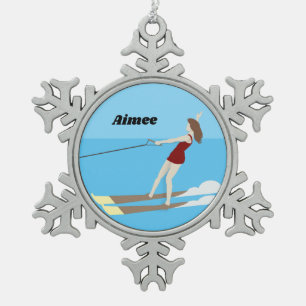 Adorno De Peltre Tipo Copo De Nieve Waterski de estilo vintage