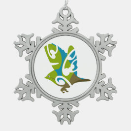 Adorno De Peltre Tipo Copo De Nieve Waxeye - Tauhou, pájaro neozelandés