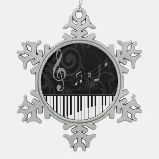 Adorno De Peltre Tipo Copo De Nieve Whimsical Piano and Musical Notes