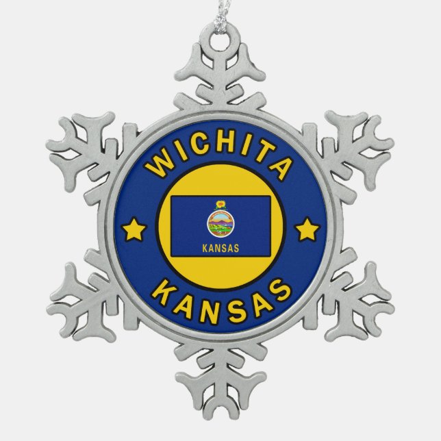 Adorno De Peltre Tipo Copo De Nieve Wichita Kansas (Anverso)