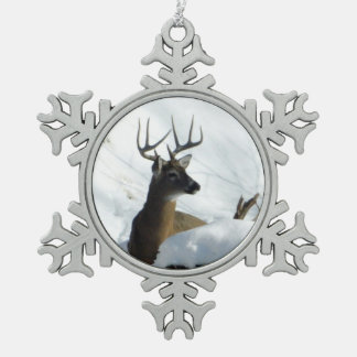 Adorno De Peltre Tipo Copo De Nieve Winter Deer