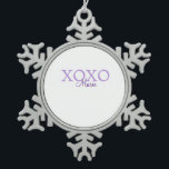 Adorno De Peltre Tipo Copo De Nieve Xoxo el día de San Valentín añadir nombre púrpura<br><div class="desc">diseño hermoso</div>