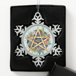 Adorno De Peltre Tipo Copo De Nieve Yule Tree Winter Solstice Floral Wicca Pentacle