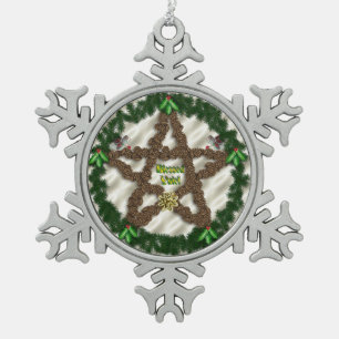Adorno De Peltre Tipo Copo De Nieve Yuletide Pentacle