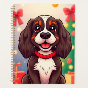 Adorno de perro navideño lindo Planificador Regalo
