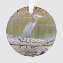 Adorno de plástico de doble cara de Garza Azul