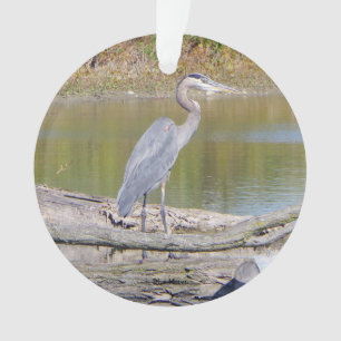 Adorno de plástico de doble cara de Garza Azul