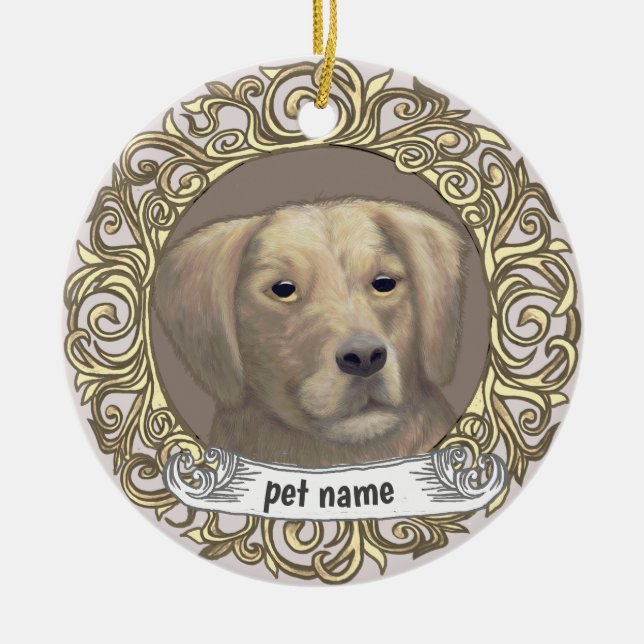 Adorno de recuerdo amoroso de Golden Retriever (Frente)