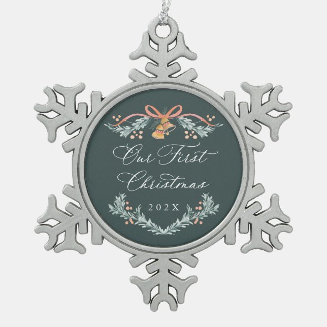 Adorno de recuerdo de nuestra primera Navidad como (Anverso)
