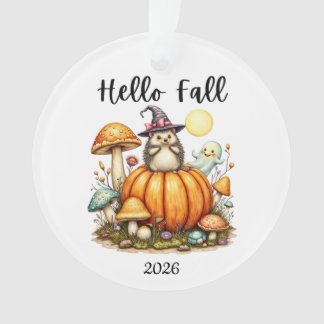 Adorno de temporada de otoño con fecha personaliza