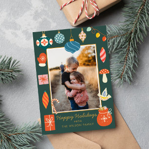 Adorno de Verdor de Navidad Foto de Familia Bonita
