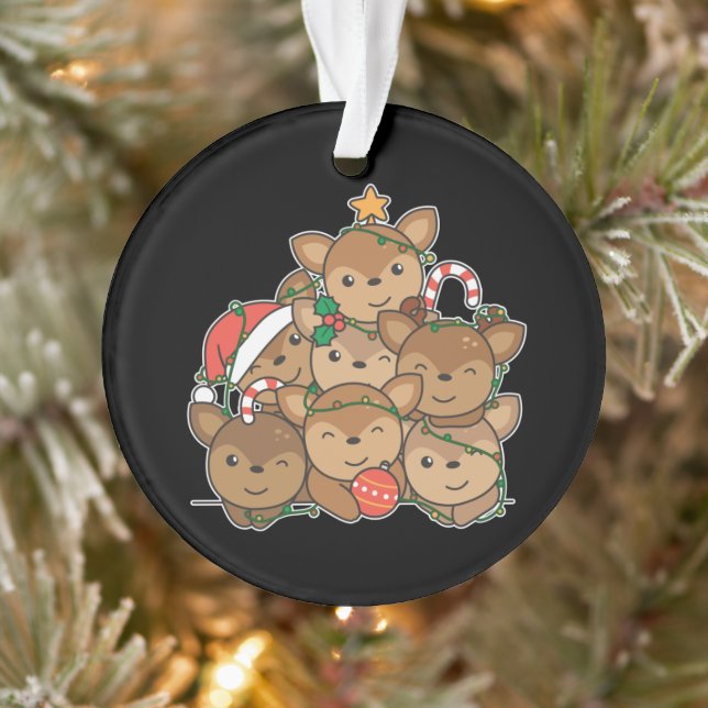 Adorno Deer Christmas Tree Funny Animal Navidad Ornamen (Árbol)